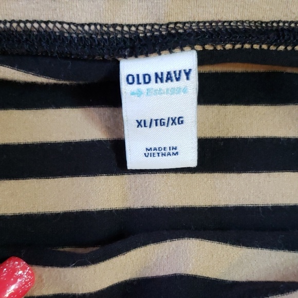 Tan and black striped pencil skirt - Picture 2 of 3